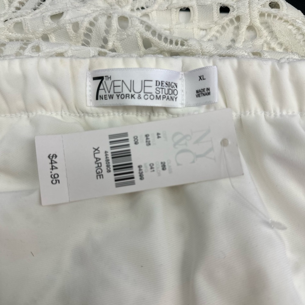 New York & Company Elegant White Lace Off-Shoulder Top<<<<46>>>> - Picture 3 of 5